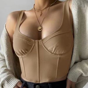 NEW| Bianca Elma Taupe Crop Bustier